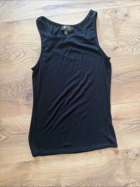 TRUTH Black Ribbed Scoop Neck Tank Top